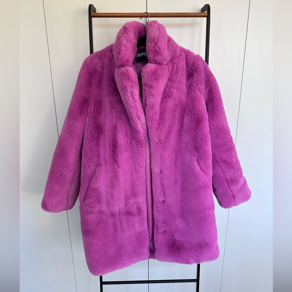 Apparis Pink Faux Fur Coat
